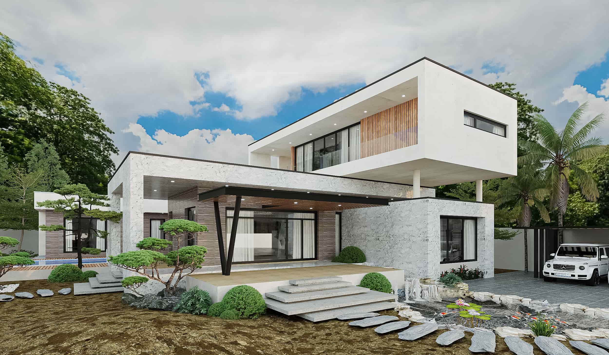 đá-marble-Bianco-Perlatus-ốp-mặt-tiền