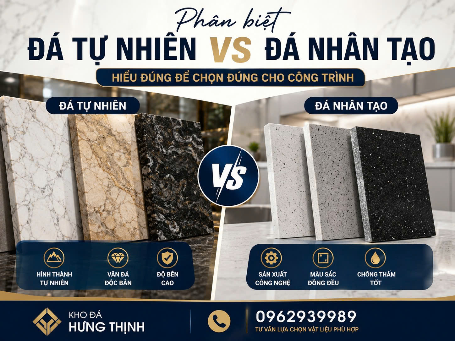 đá tự nhiên và đá nhân tạo